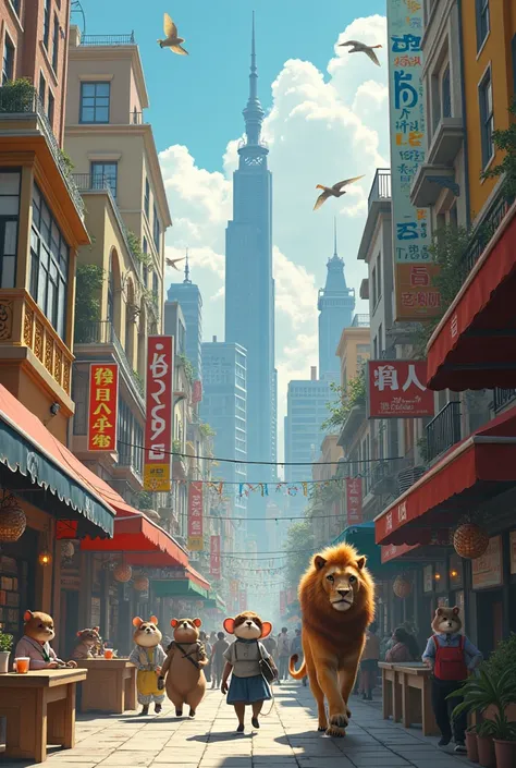 A city of a animal there are animal are work at purchase things or lion is a king