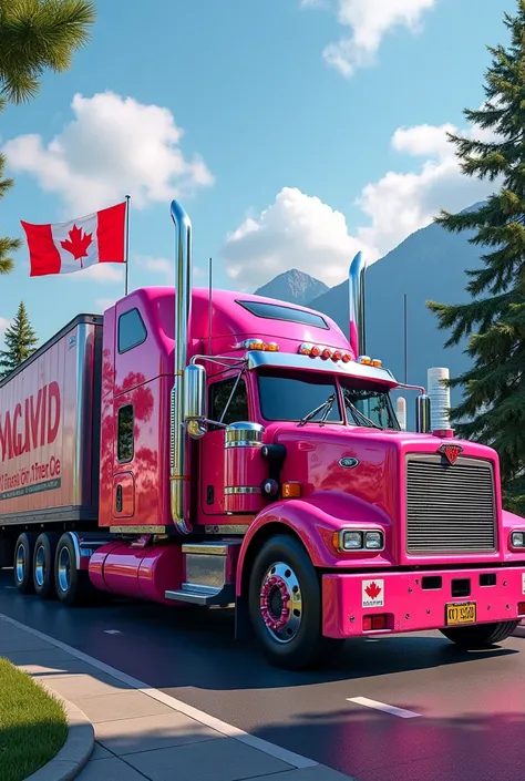 Canadian truck in vancouver pink