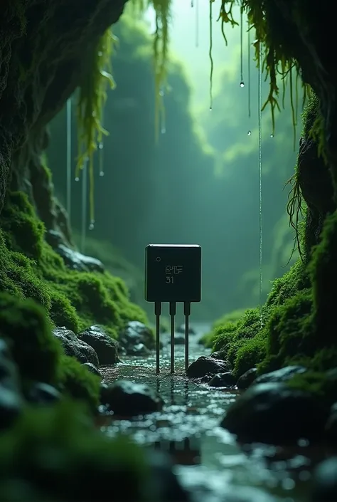   a large look of a simple small diode and it should be a dripping wet greeny cave 