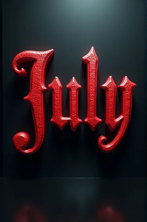 3D red gothic font,
Name (July)