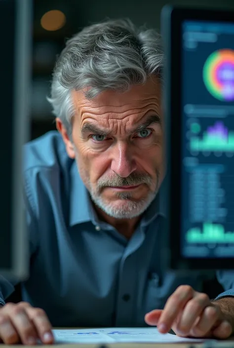 A person squinting at a computer screen, looking utterly confused or horrified (perhaps a stock photo of someone frustrated) meme 