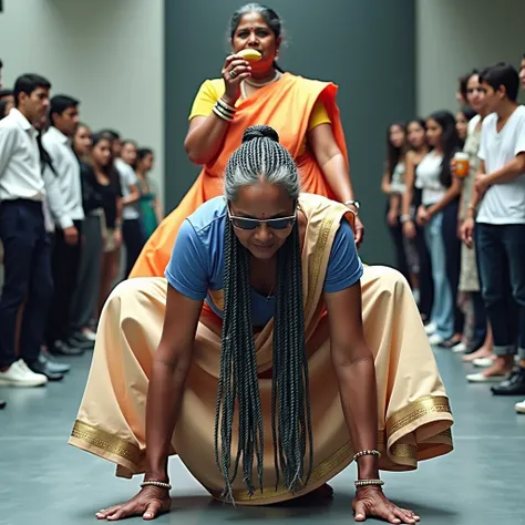 The Parisian runway, a stage bathed in the blinding glare of spotlights, is tonight a canvas for an unexpected spectacle.Three Indian grandmothers,their ages defying time, stand at the center,their vibrant sarees a kaleidoscope of color.Their hair, however...