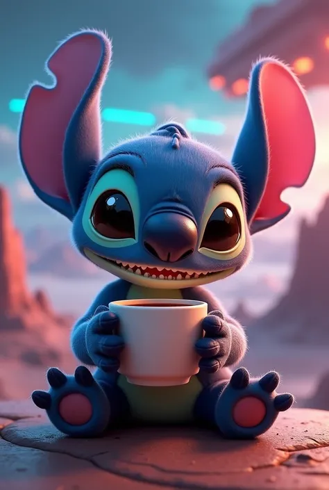 
((detailed))claws, 4 fingers, pixar, stitch Disney holding a cup of coffee, cute, teeth, ((solo)), (alien:1.3),high res, (detailed realistic image:1.4), (detailed eyes),high res, (detailed realistic image:1.4), (detailed eyes, beautiful expressive eyes, b...