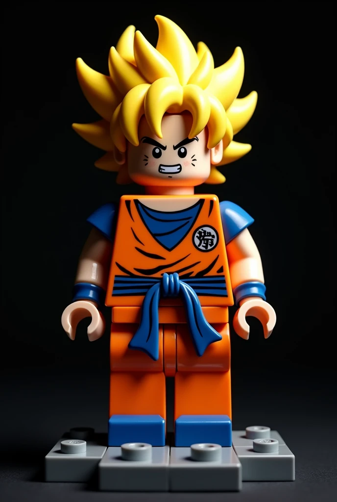 Son goku in lego art, Black Background 