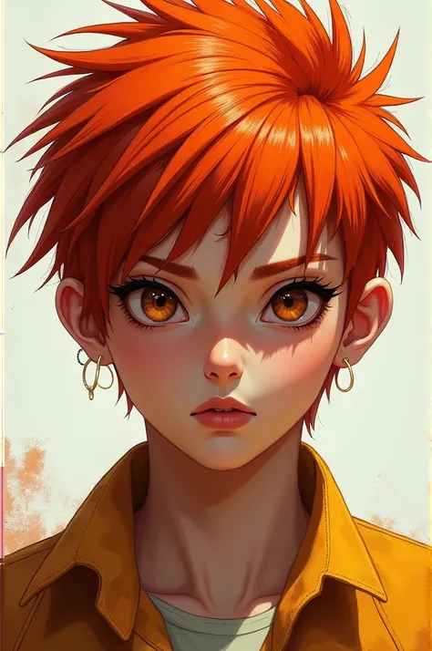 rusty orange spiky short hair girl