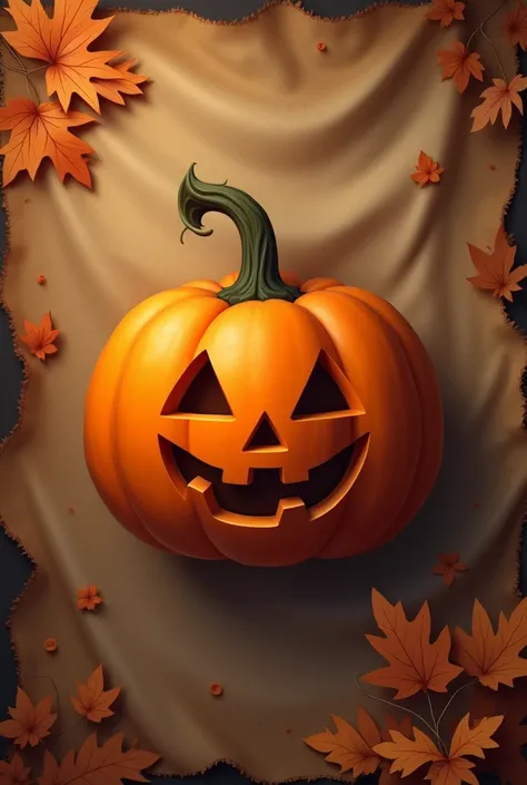 Make a country flag with a pumpkin design in the middle