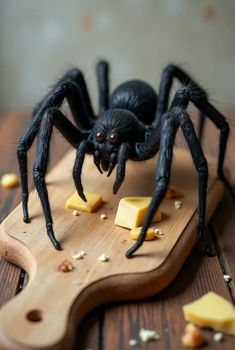 Spider on cheese board 