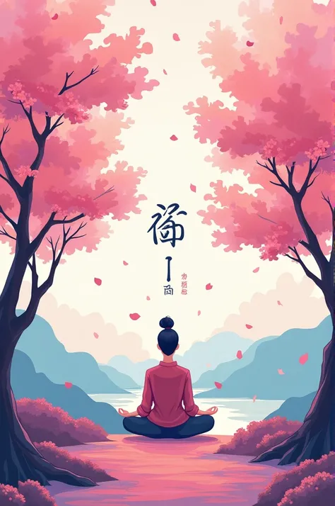 I want it to have the word Ikigai and with the background with cherry blossoms