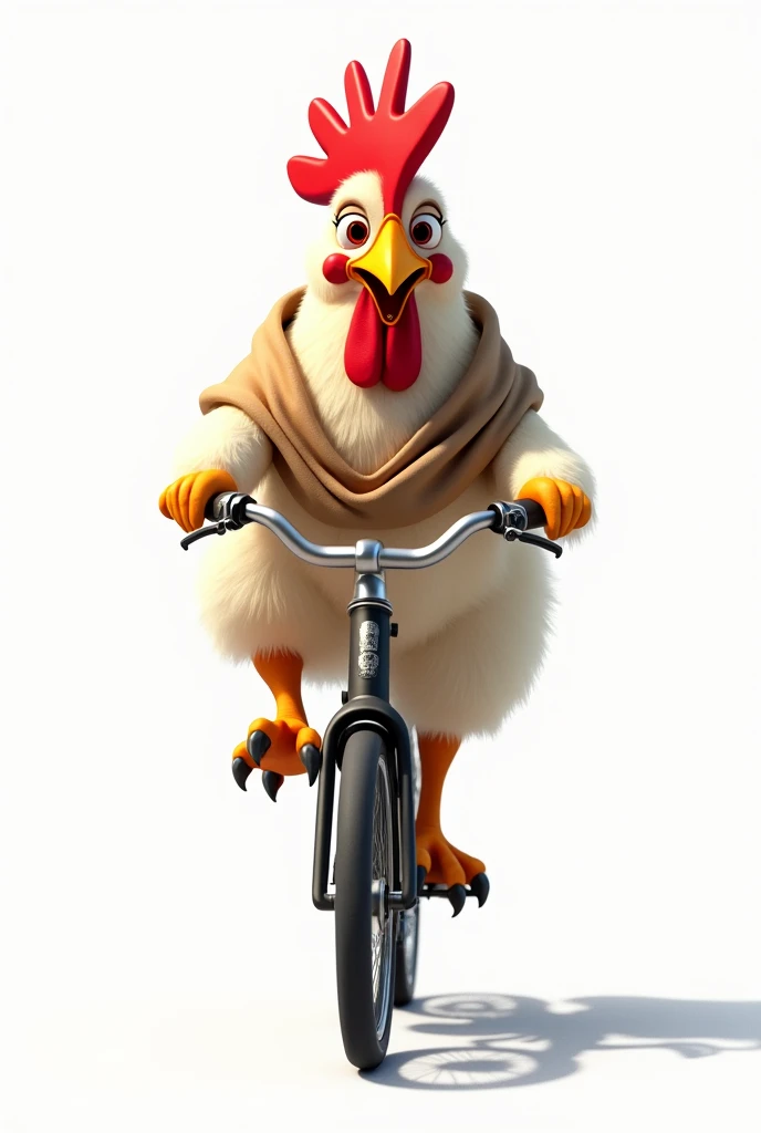 Shawai chicken in bike with white background