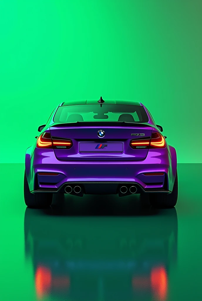 BMW M3 competition purple with green background same rear photo 