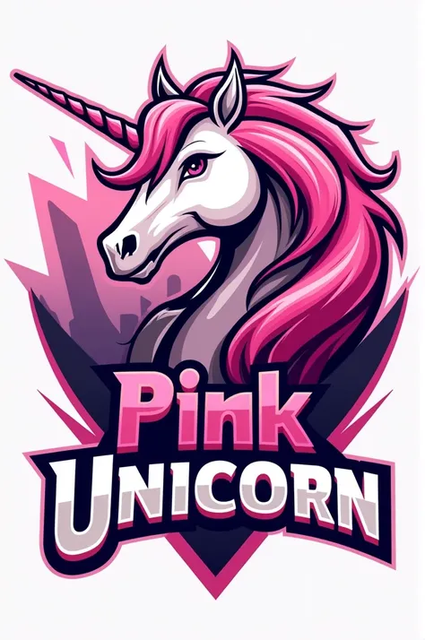 Make a pink unicorn logo for team fight. Put the “Pink Unicorn” in the logo