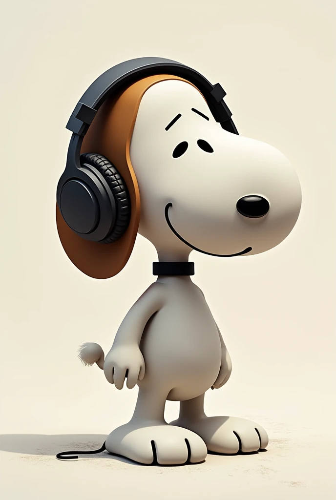 A cool and original looking Snoopy with headphones