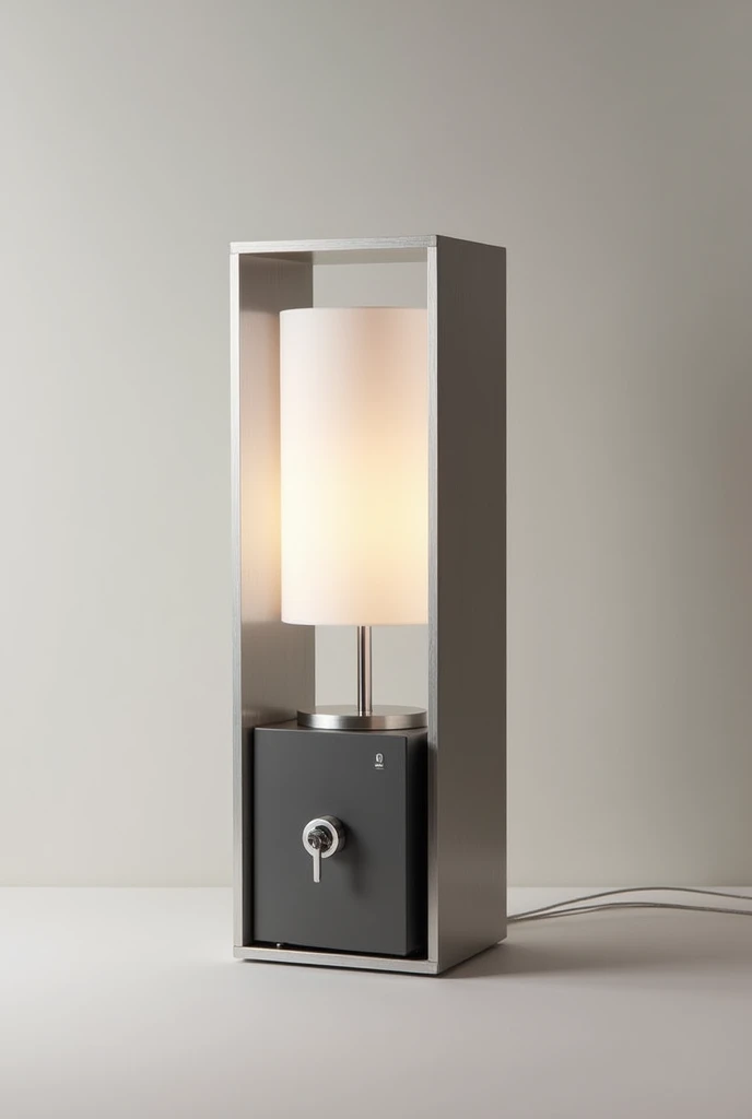 Modern lamp integrated with a safe with a minimalist touch 

