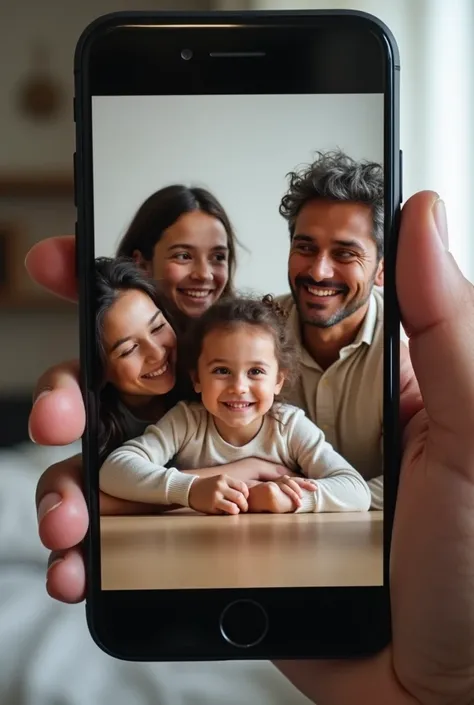 Screenshot of a video call app with family
