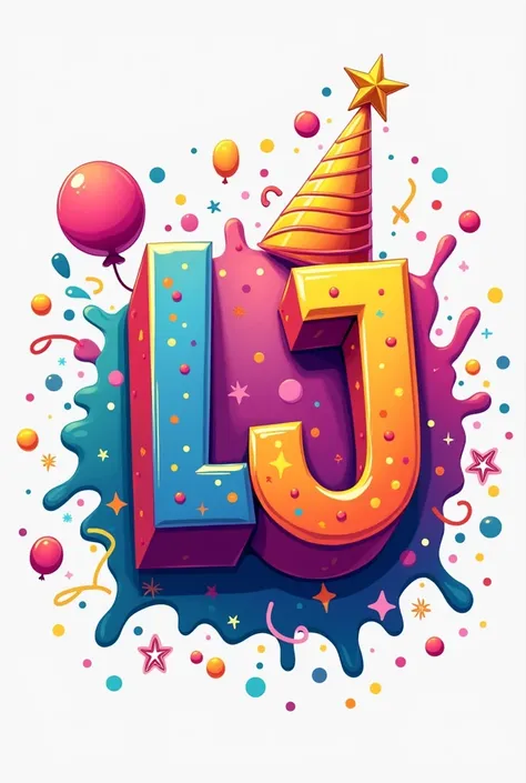 I want to create a logo for a party page for both ADULTS AND CHILDREN WITH THE ACRONYMS L, J...Do your best to make it something eye-catching and memorable. 