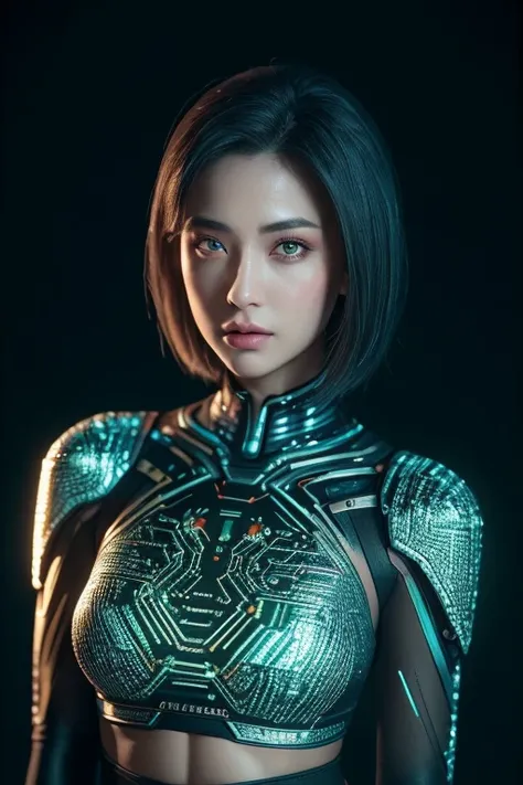 ((top-quality)), ((​masterpiece)), (detaileds:1.4), 。.3D, Beautiful Cyberpunk Woman Image,nffsw(HighDynamicRange),Ray traching,NVIDIA RTX,Hyper-Resolution,Unreal 5,Sub-surface scattering,PBR Texturing,Postprocess,Anisotropy Filtering,depth of fields,Maximu...