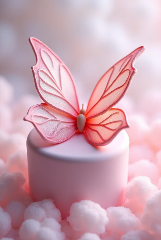 Butterfly shaped cake with different shades of pink as its colors
