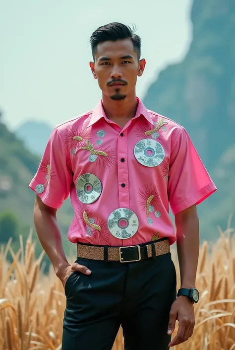 Pink barong tagalog outfit for men with black slacks. Theme is Climaquest: forecasting wind shift. Charting climate future. Materials to be used are CD, red straws, newspaper, foil plate, barn wheat, foil plate.

Put the mateirals to be used in the oitfit