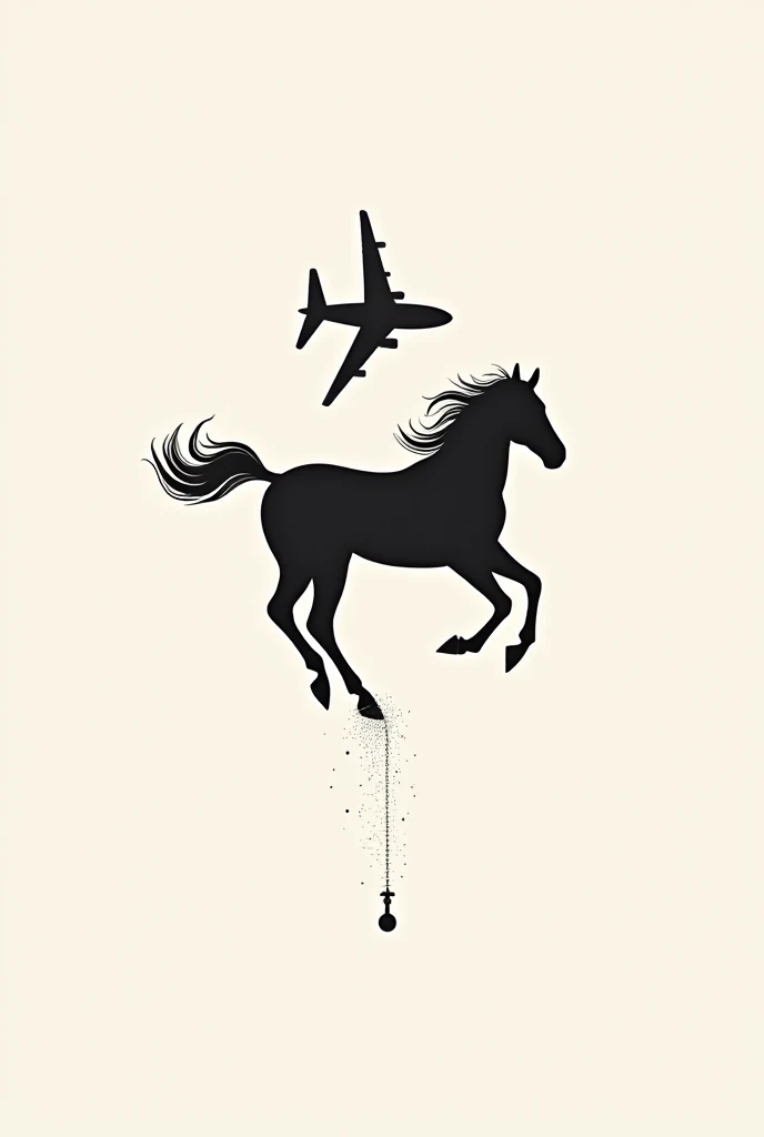 Make minimalist horse tattoos with airplanes