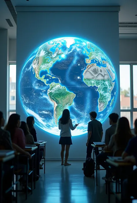 Earth projector in classroom