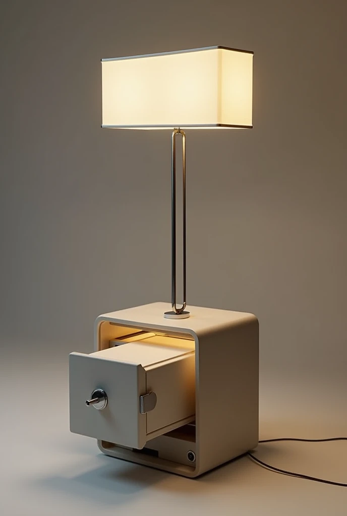 Lamp with an integrated safe 