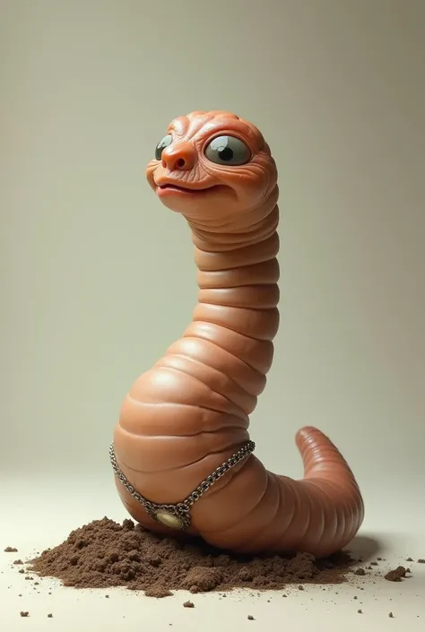 An earthworm, sexy, wears a thong, funny 