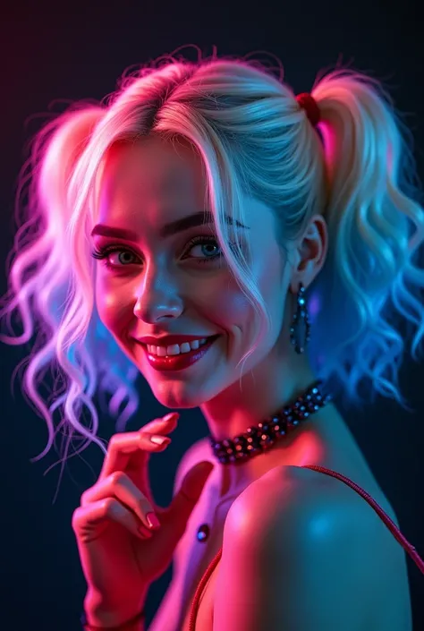 ((masterpiece, Highest quality, Best image quality, High resolution, Realistic, RAW Photos, 64k, Highly detailed CG synthesis 8k wallpaper)), (Huge and stunning goddess shot, Harley Quinn, Incredible beauty, Perfect Proportions, Perfect hands, Perfect Fing...