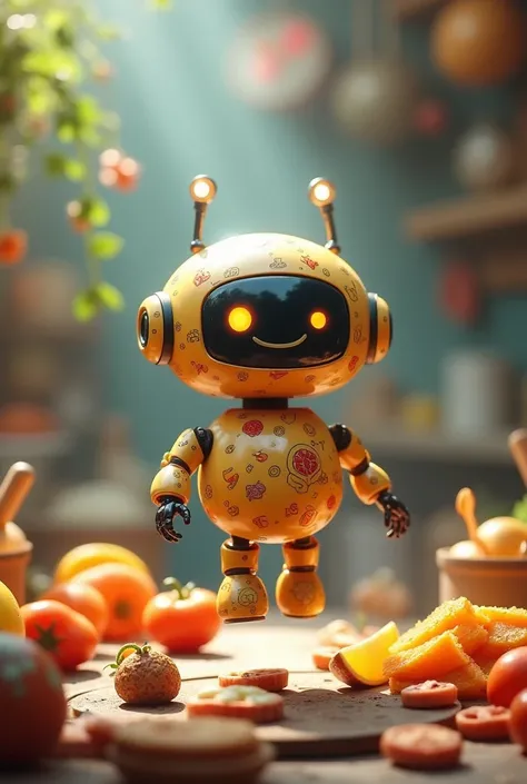 a floating little food guardian robot