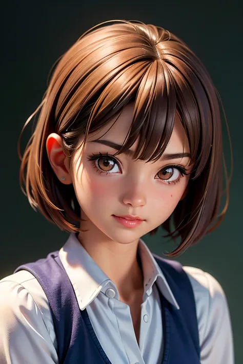 best quality, face focus, soft light, ultra high res, (photorealistic:1.4), RAW photo, 1japanese girl, solo, cute, (shy smile:0.5), (brown eyes, lights in the eyes), detailed beautiful face, (small chest),(high resolution detail of human skin texture), (sh...