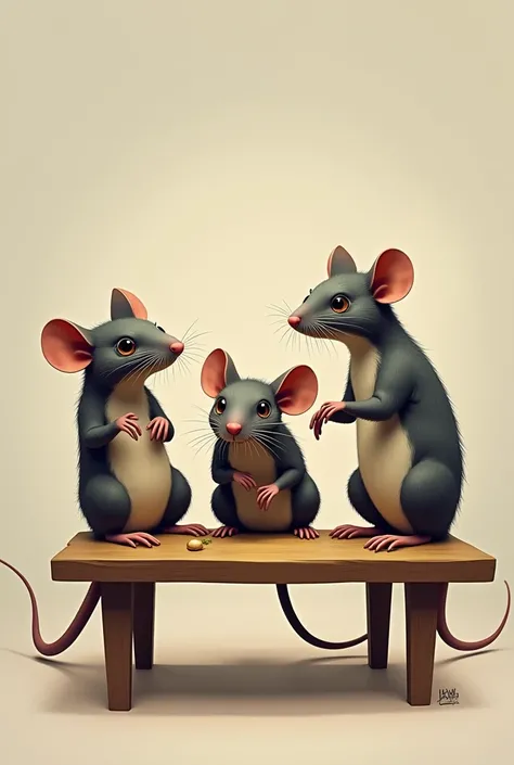 Three rats on the table