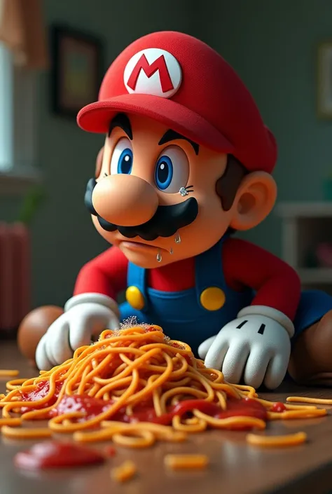 super mario crying after spaggethi explodes