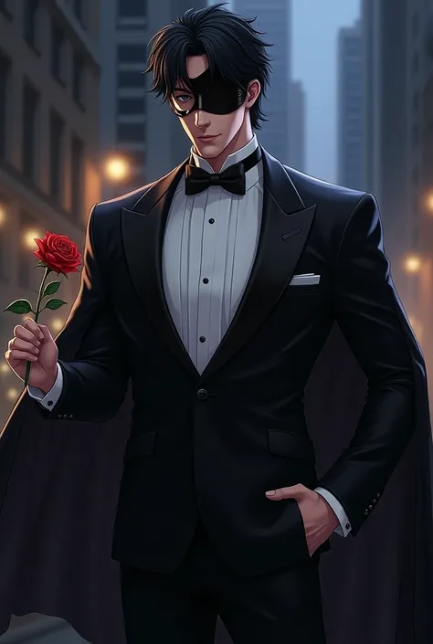 Create a realistic image of the Tuxedo Mask.