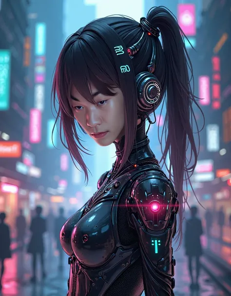 anime girl .., linda chica cyborg robot, cybernetic parts, mechanical, neon lights cables, cyberpunk anime digital art, chica robot anime ciberpunk mech, female perfect android girl, anime ciberpunk, portrait anime girl space cadet, cyberpunk dreamy girl, ...