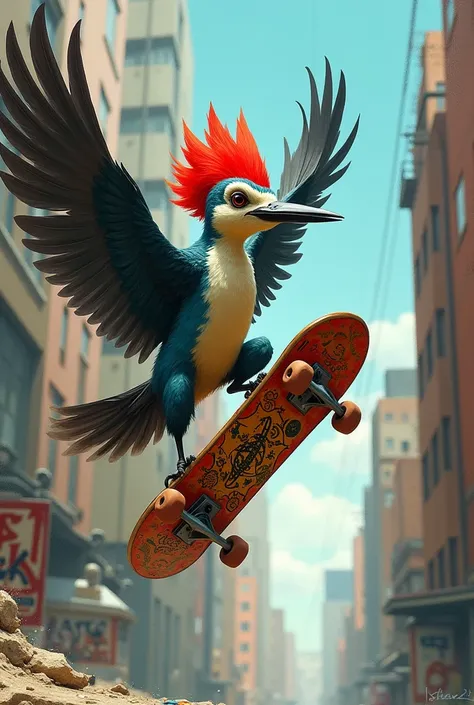 Skateboard woodpecker