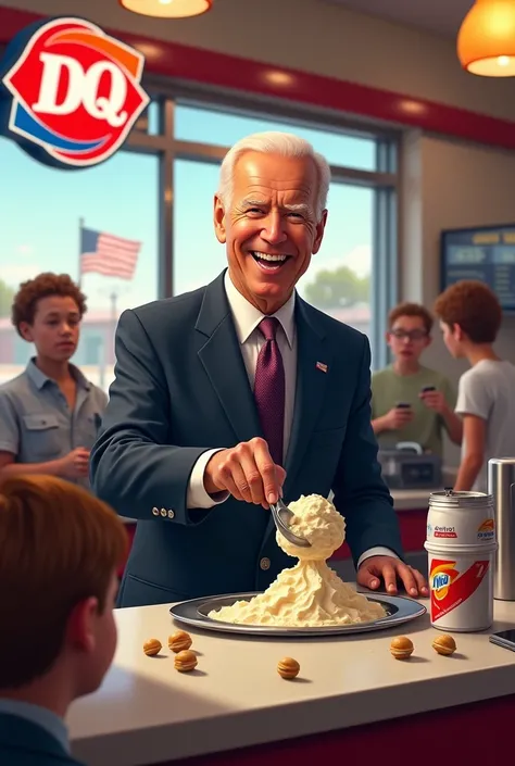 Joe Biden working at dairy queen 