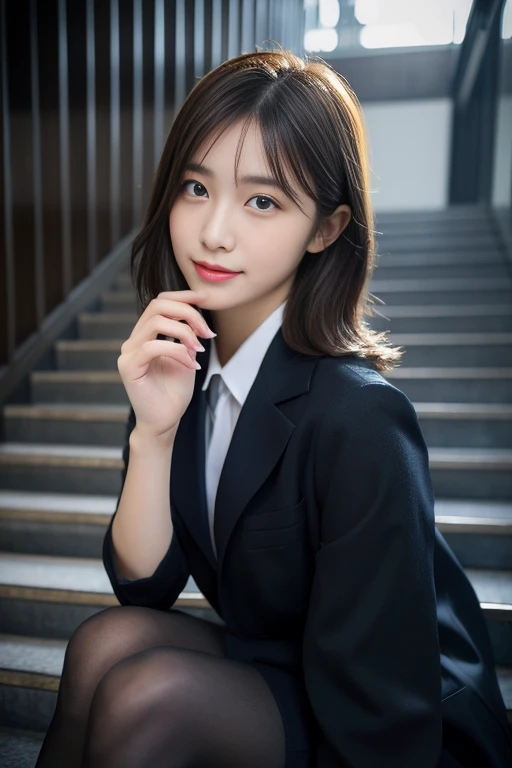 Glossy lips(((32ｋ,high detal,high-detail、​masterpiece,Attention to detail,full body Esbian,solo))),Raw photo & realistic atmosphere,beautiful dark blue eyes,Detailed mouth,Glossy lips,Detailed eyebrows,Eyes drawn in detail with soft white skin that shines ...