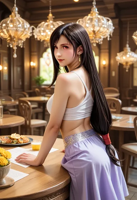 {{{nsfw:1.5}}},(Golden Ratio,Tabletop, Best Quality, Best Quality, beautifully、beautiful:1.2), Very detailed, {{looking back:1.5}},colorful,Best details, (adult,1,One Girl, Alone, Final Fantasy 7 Tifa:1.5, Tifa&#39;s Costume, Big Breasts:1.3 , 20m 股上mini s...