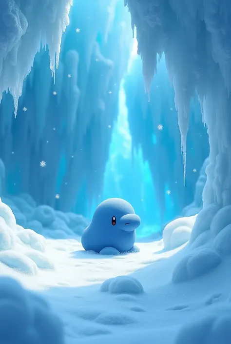 Blue Diglett Pokémon in a ice cave 