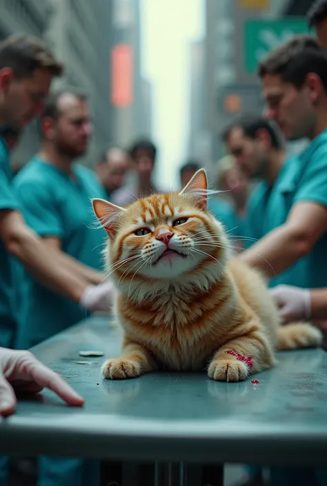 A cat who fell off a bike on a New York street in an accident has now fallen and sustained serious injuries and is now receiving injections from doctors.