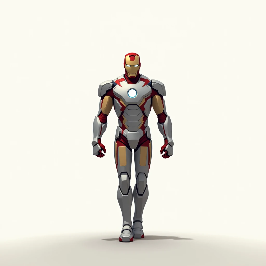 (minimalistportrait) iron Man posing for a picture, white background, anime styling, minimalist painting, something youd expect to see at a minimalist are exhibition

