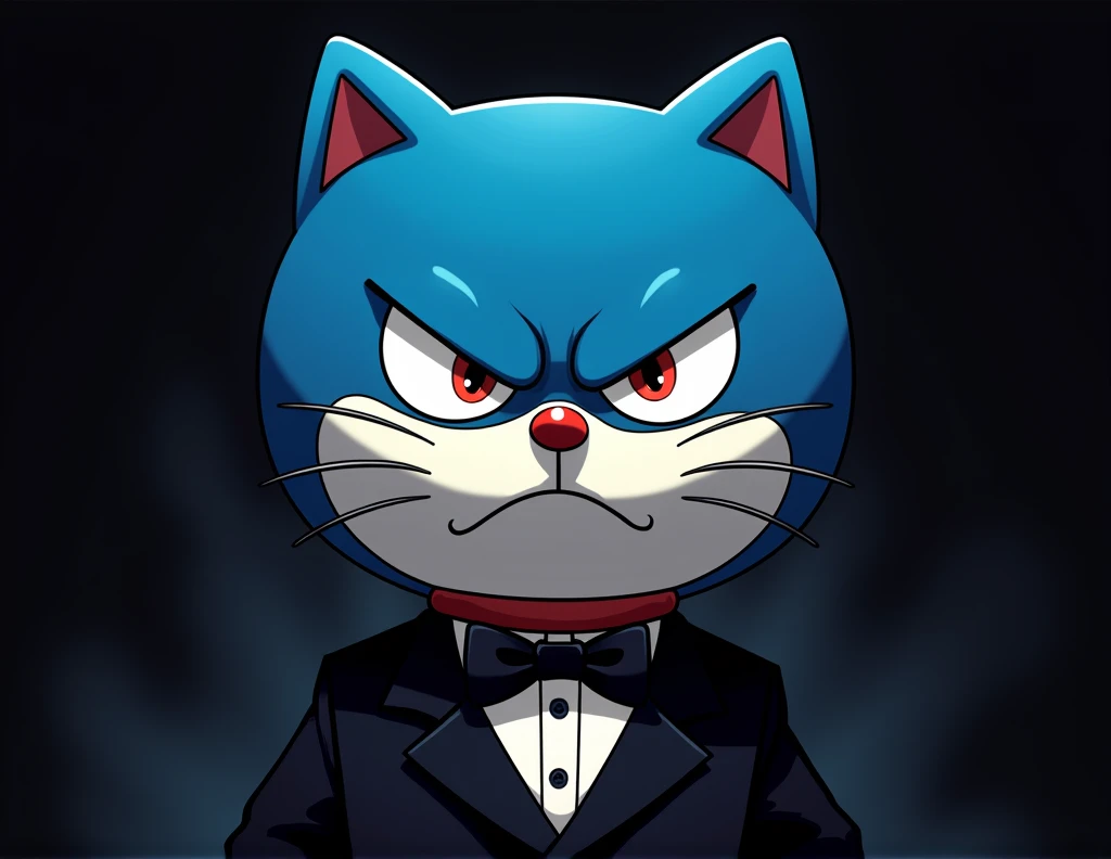 MAKE ME A LOGO FOR MAFIA. THE THEME IS ANGRY DORAEMON USING TUXEDO. 