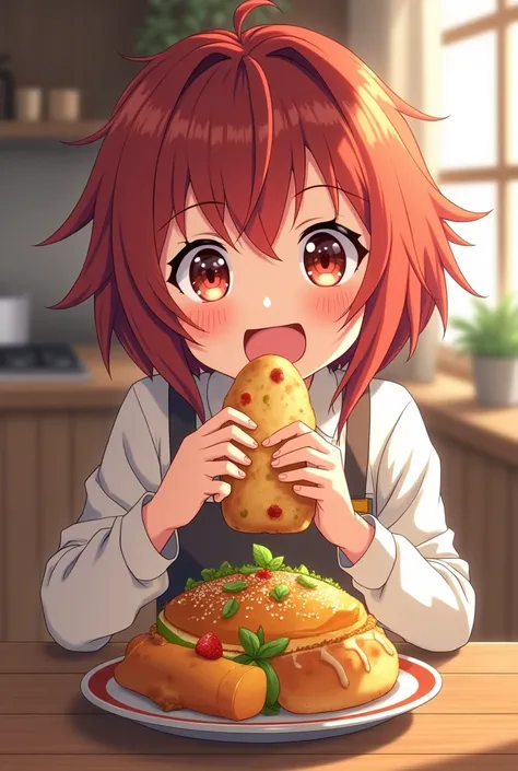 Anime eating yummy food 