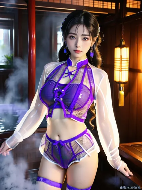 一个有着美丽脸庞的Sexy中国华裔女孩, Wearing an avant-garde transparent bodysuit, (((Light theme, Exposing the subject, Sexy主题)))
(((Damp room, Mist, Indoor hot spring, Chinese style hot spring))),
((8K Ultra HD, 8K, Ultra-high resolution, Best quality, Super Fine, Clear ...