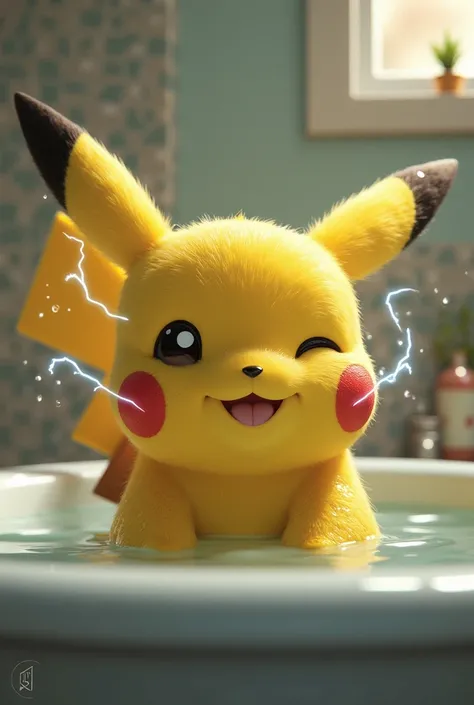 Pikachu takes a bath，Discharge，Realism