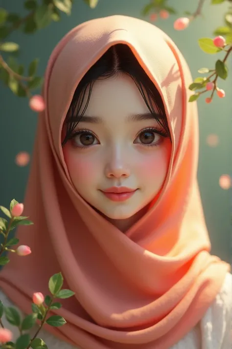 I want to create a cute girl with hijab