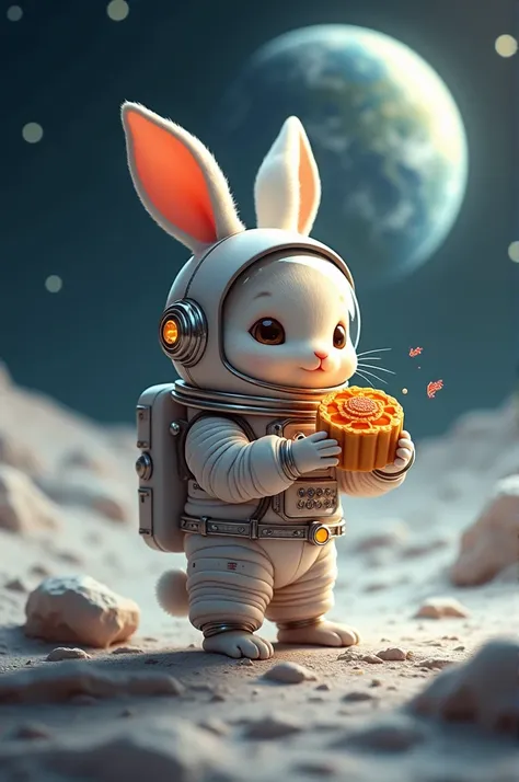 Space suit，rabbit，moon cake