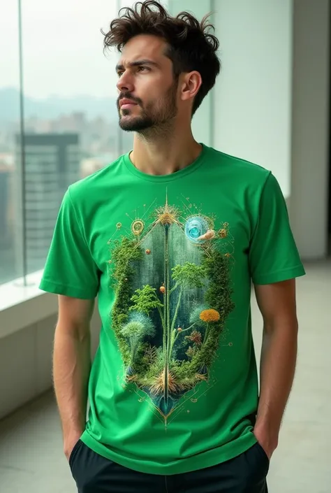  Green, beautiful, technology shirt, low budget