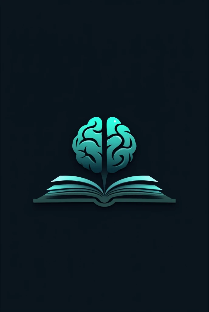 Design a minimalist and sharp logo for a general knowledge club. The central focus is a brain encased within an open book, symbolizing knowledge and learning. The brain should be stylized and integrated into the books pages. The design should evoke the con...