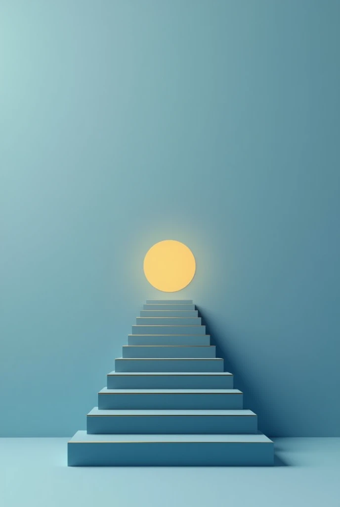 Create a minimalist cover for a financial literacy book. The cover must have a central symbol., which visually emphasizes the idea of financial growth and success. This could be an image: Stairs, leading to a bright horizon, what symbolizes the path to fin...