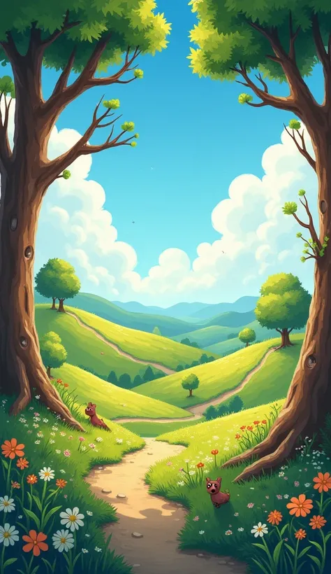 Picture book style, background,